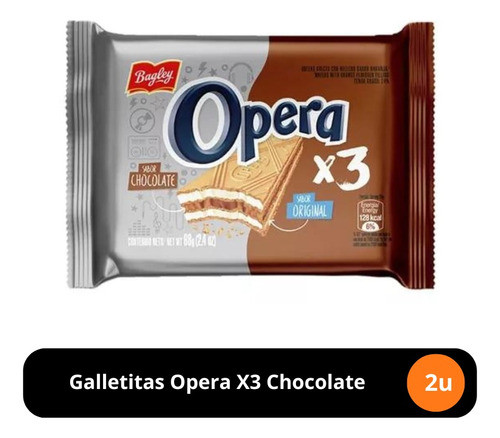 Galletita Opera X3 Chocolate  X 2 Unidades 0