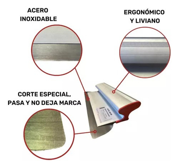 Espatula Profesional 40 Skimming Drywall Steel Nivel Seco 1