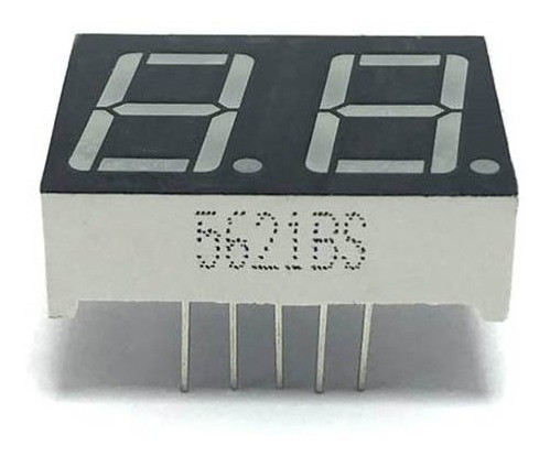 2x Display 2 Digitos 7 Segmentos Vermelho Anodo Comum 0,56 0