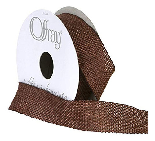 Berwick Offray 7/8  Wide Rustic Saddle Poliéster Ribbon, Mud 1