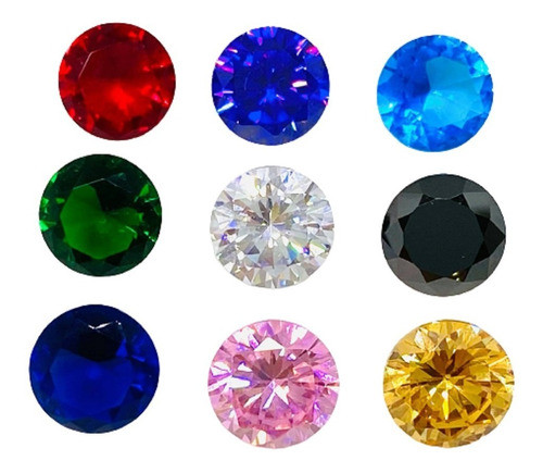 Piedra Cubic Zirconia  Para Engarzar Redondo 9mm 0