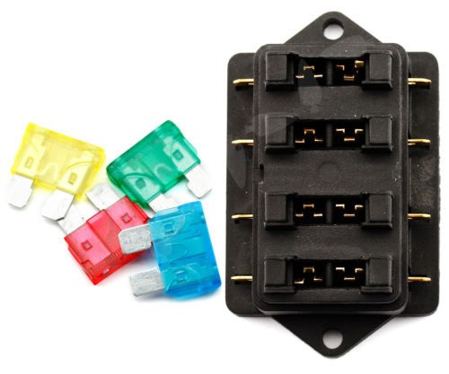 Nuevo 12v 4 Maneras Ato Circuito Estándar Caja Cuchilla Fusi 1