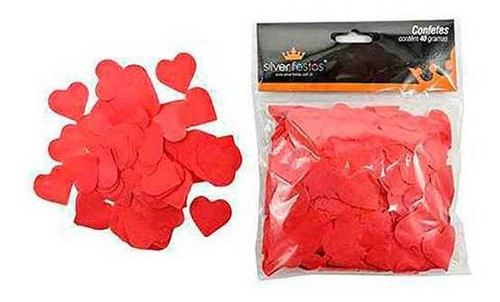 Confetes Coração Vermelho 40g Silver Plastic Festa 0