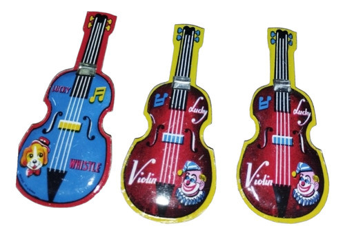 Silbatos Violines Lata Cotillón Vintage Únicos Colección 1