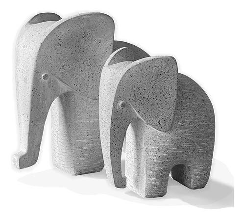 Huey House Elephant Sculptures - 2pcs (6  H & 5  H) - Figura 0