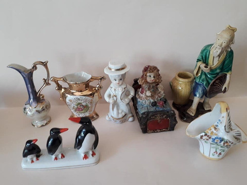 Lote 7 Adornos De Porcelana Y Ceramica Coleccionables 0