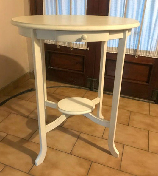 Mesa Oval Apoyo Arrime Auxiliar Tornada Cajon Vintage Retro 1