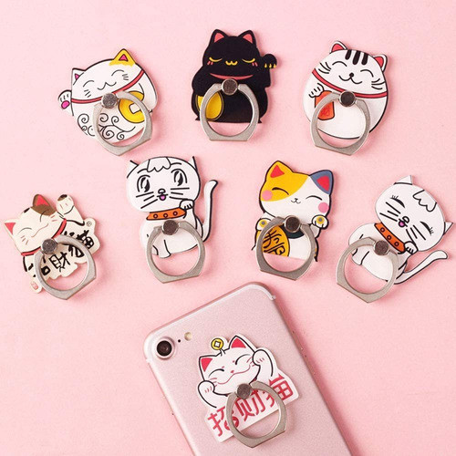 Set 3 Anillo Telefono Zoeast Agarre Gira 360 Gato Suerte 1