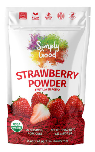 Simply Good Frutilla Orgánica En Polvo X 120g 0