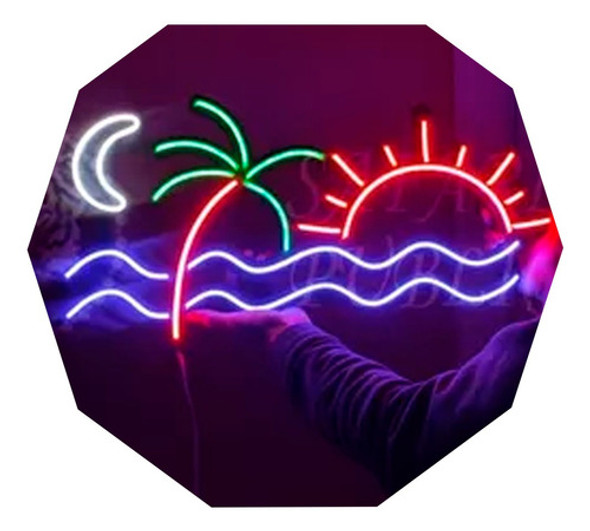 Cartel Playa En Neón Led - Deco - Luminoso - Quinchos 0