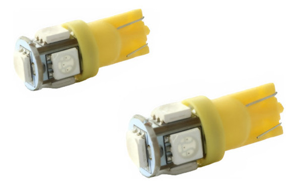 Pack De 4 Lámparas T10  Con 5 Led Smd 5050 Amarillo 0