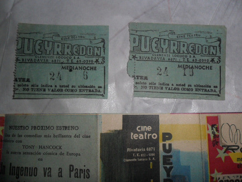 Programa 1962 Cine Teatro Pueyrredon Rocco Teia Sucesos Arge 1