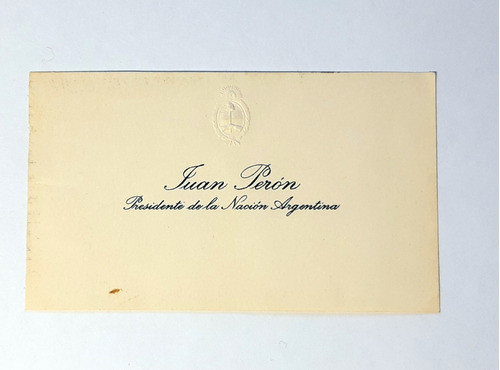 Tarjeta Presidencial Presidente Juan Domingo Perón 0