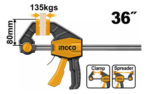 Prensa Rapida Ruda 36 Pulgadas 135kg Ingco Hqbc36803 P G 1