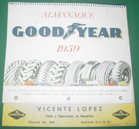 Almanaque Publicidad Neumaticos Good Year 1959 Completo 0