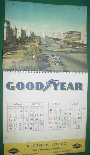 Almanaque Publicidad Neumaticos Good Year 1959 Completo 1