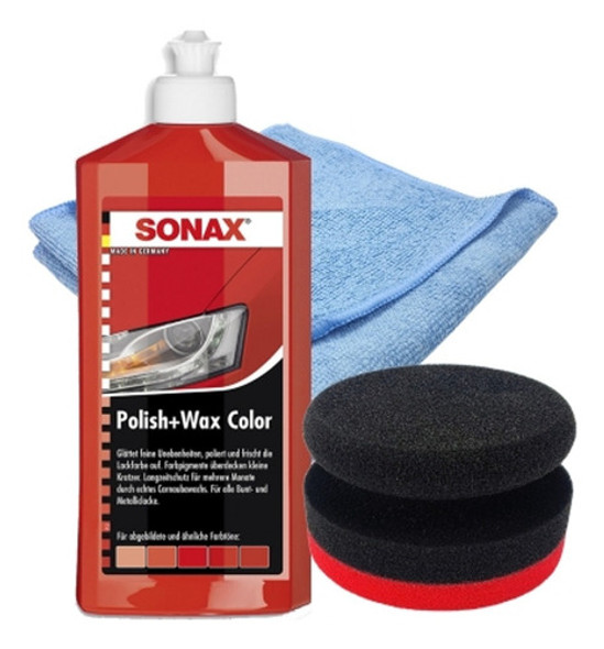 Sonax Polish & Wax Black Cera Red + Microfibra 40x30cm P350 1
