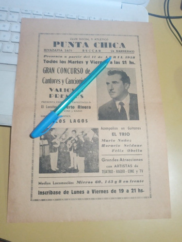 18 Folletos Club Atletico Punta Chica De Beccar 1958 1