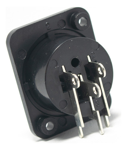 Conector Jack Hembra Xlr Canon 3 Polos Chasis 90° Pack X1 1