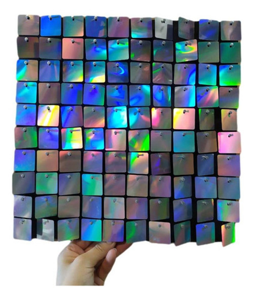26 Painel Mágico Festa Shimmer Wall 30x30cm Prata-furta-cor 0