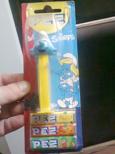 Lote X 2 Pez Dispenser Smurfs Pitufo + Papa Blister Peyo Kxz 1