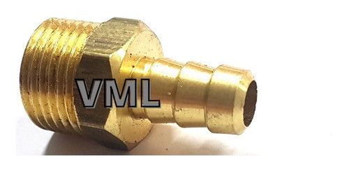 Teton Macho 3/8 Bronce Con Espiga Para Manguera Pack X4 Unid 1