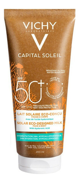Protector Solar Vichy Cap. Soleil Eco Milk Spf50. 200ml 0