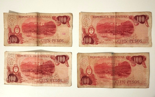 4 Cédulas Argentina 100 Pesos Antigas 1