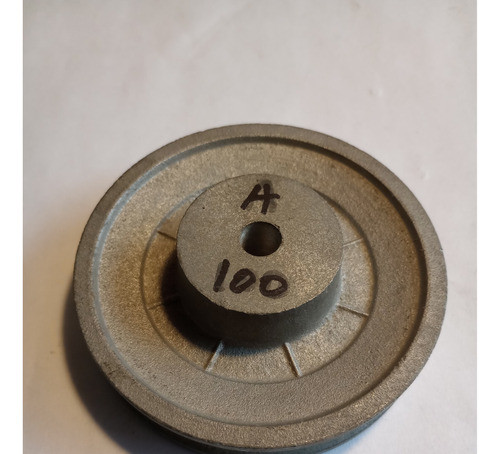 Polea En V  De 1 Canal A De 100 Mm De Aluminio Eje Ciego Nva 1