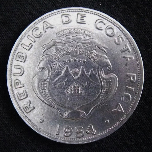 Costa Rica 2 Colones 1954 Excelente Km 187.1 1
