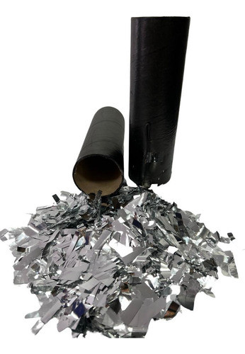 6 Lança Papel Picado Prata Metalizado Glitter 0