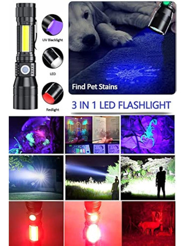 Linterna Uv Recargable 3 En 1, Súper Brillante, 1
