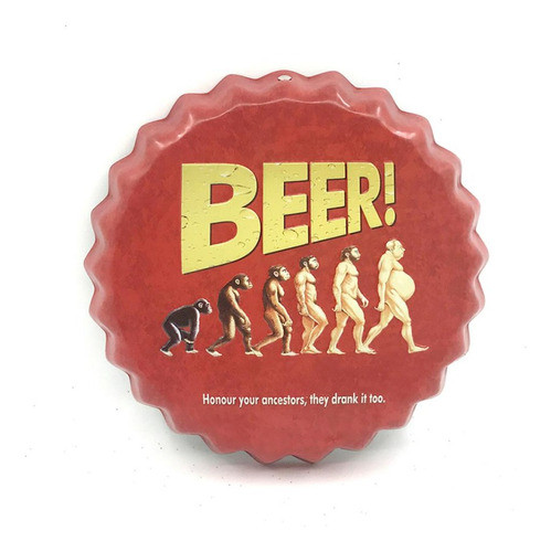 Tapa Chapa Retro Beer- 1 U- 13 Cm- Universo Mágico- 0