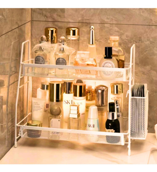 Organizador Aramado 2 Andar Suporte Cesto Lateral Prateleira 1