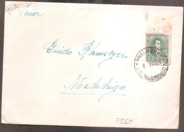 Argentina 1945 Sobre Circulado  Numero  87a 0