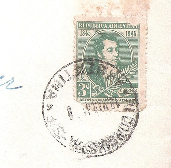 Argentina 1945 Sobre Circulado  Numero  87a 1
