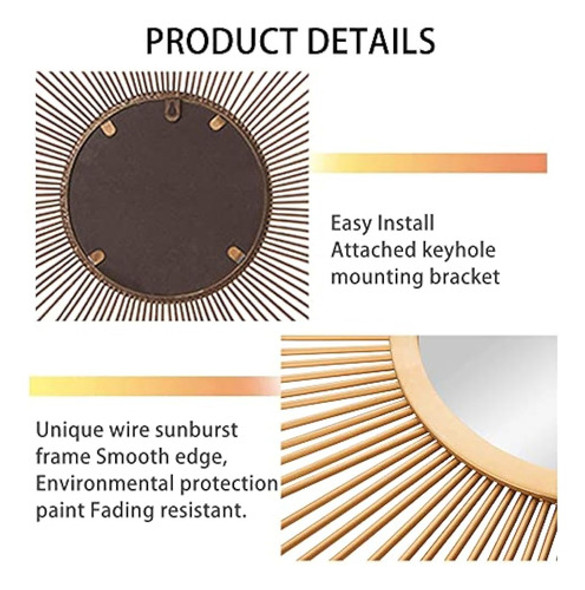 Espejos Dorados Para Pared, Espejos Sunburst, Decoración De 1