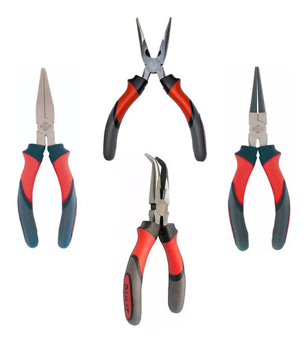 Kit X 4 Pinza Punta Semi Plana Curva Rosario Bulit Serie 600 0
