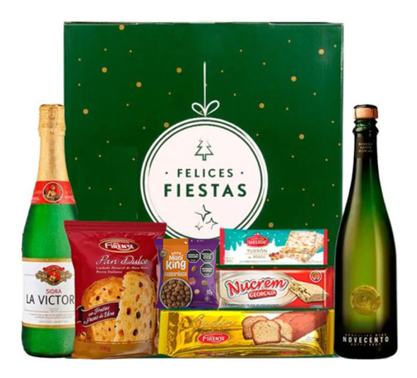 Caja Navideña 8 Prod.sidra,champagne,pan Dulce.full Quirino 0