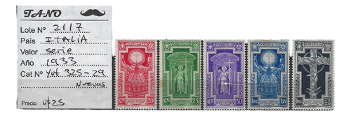 Lote2117 Italia Serie Completa Año 1933 Yvert# 325-29 Nuevas 0