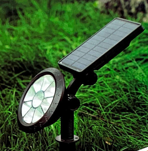 Foco Solar Estaca & Pared Rgb Jardin 9 Leds 5050/5w .x2 F10 1