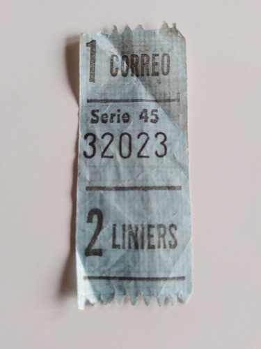 Boleto Colectivo Capicua 32023 Serie 45 Linea 109 0