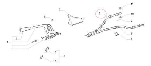 Cable De Freno Mano Derecho Fiat Uno Way 2014 Al 2021 1