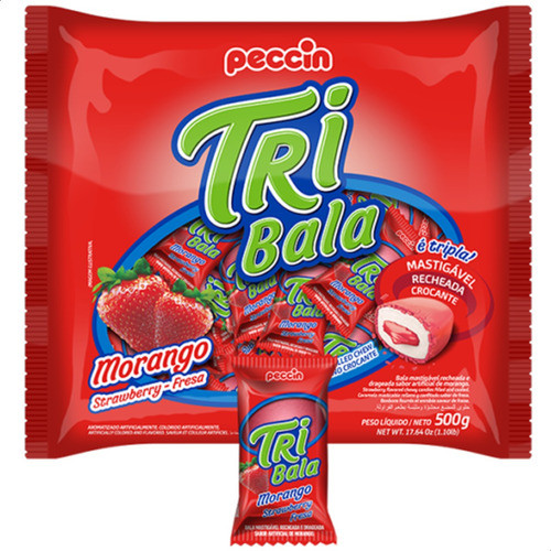 Caramelo Tribala Sabor Frutilla Open Candy Crocante Dulce 1