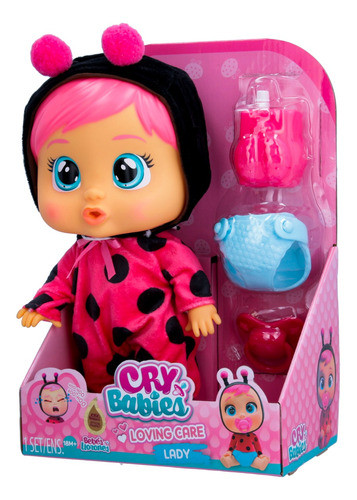 Muñeca Cry Babies 25cm Loving Care Con Accesorios Lady 1