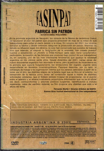 Fasinpat Fábrica Sin Patrón - Dvd Nuevo Orig Cerrado - Mcbmi 1