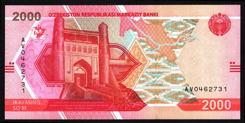 Uzbekistán Billete De 2.000 Sum Año 2021 Sin Circular 0