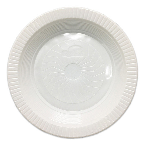Prato Descartável Ps Fundo Branco 23cm Cx C/ 250 Pratos 0