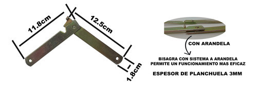 Bisagra Tijera X100mm Caballete Puerta Abatible Plegable X2 1