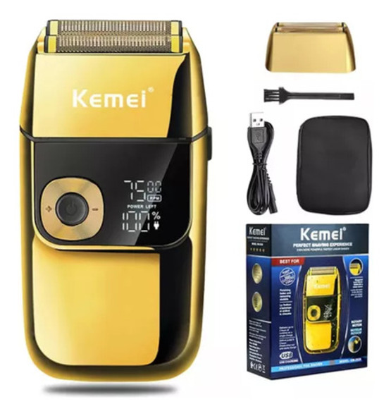 Rasuradora Profesional Kemei Inalambrica Color Dorado Febo 1
